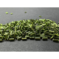 Стеклярус TOHO Bugles TB-01-37 - Silver-Lined Olivine 3x1,6 mm / 5 г