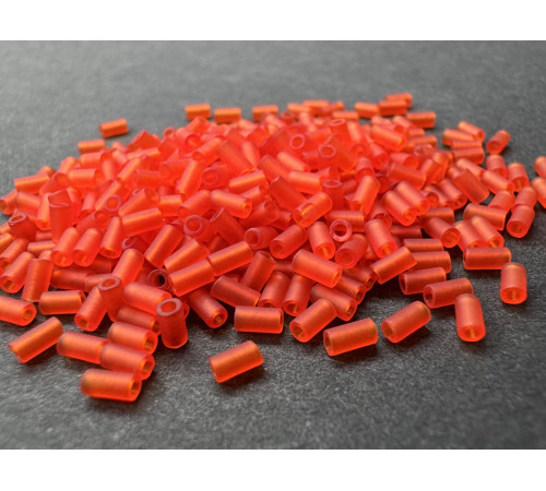 Стеклярус TOHO Bugles TB-01-5F - Transparent-Frosted-Lt.Siam-Ruby 3x1,6 mm / 5 г