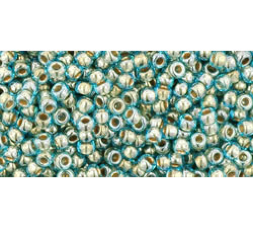Бисер TOHO Round 11/0 TR-11-990 - Gold Lined Aqua