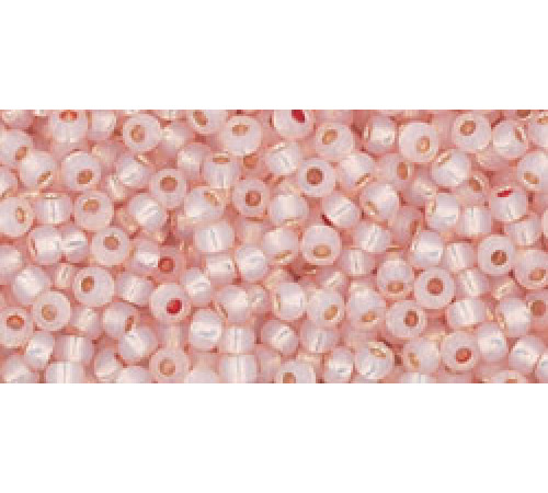 Бисер TOHO Round 11/0 TR-11-PF2126 - PermaFinish Silver Lined Milky Peachy Pink