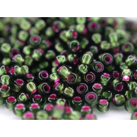 Бисер TOHO Round 11/0 TR-11-2204 - Dyed Silver-Lined Pink Frosted Olivine