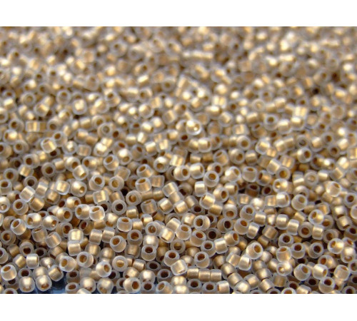 Бисер TOHO Round 11/0 TR-11-989FM - Gold Lined Frosted Crystal