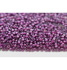 Бисер TOHO Round 15/0 TR-15-1076 - Inside-Color Gray/Magenta-Lined/5гр 