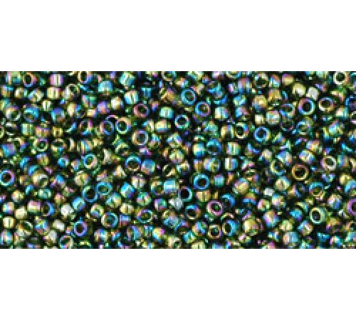 Бисер TOHO Round 15/0 TR-15-180 - Transparent-Rainbow Olivine