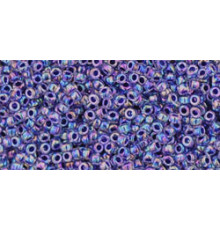 Бисер TOHO Round 15/0 TR-15-181 - Inside-Color Rainbow Crystal/Tanzanite-Lined