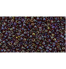 Бисер TOHO Round 15/0 TR-15-400 - Inside-Color Rainbow Ruby/Jet-Lined