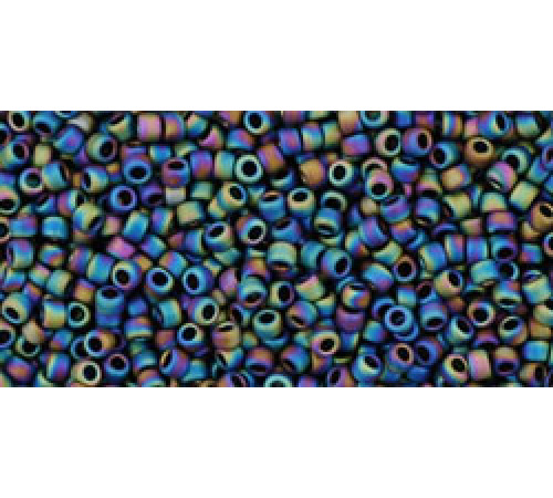 Бисер TOHO Round 15/0 TR-15-86F - Opaque Frosted Rainbow Iris
