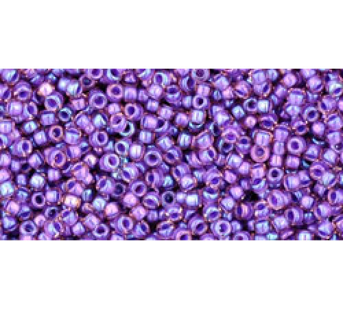 Бисер TOHO Round 15/0 TR-15-928 - Inside-Color Rainbow Rosaline/Opaque Purple-Lined