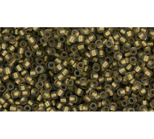 Бисер TOHO Round 15/0 TR-15-999F - Gold-Lined Frosted Black Diamond