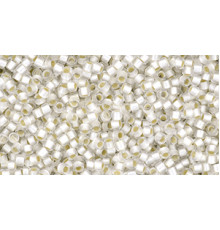 Бисер TOHO Round 15/0 TR-15-PF21F - PermaFinish Silver-Lined Crystal