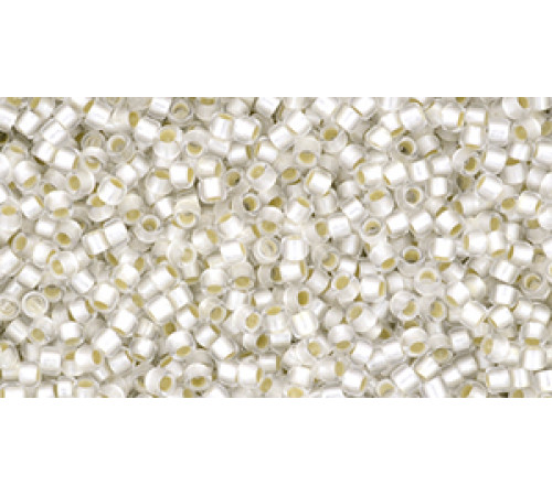 Бисер TOHO Round 15/0 TR-15-PF21F - PermaFinish Silver-Lined Crystal