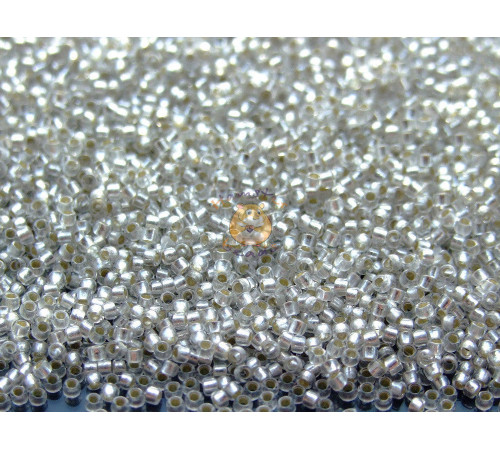 Бисер TOHO Round 15/0 TR-15-21F - Silver-Lined Frosted Crystal