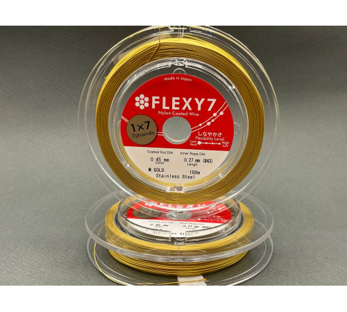Ювелирный тросик Metal Gold 0.45 мм, 1 метр / FLEXY7 / Япония