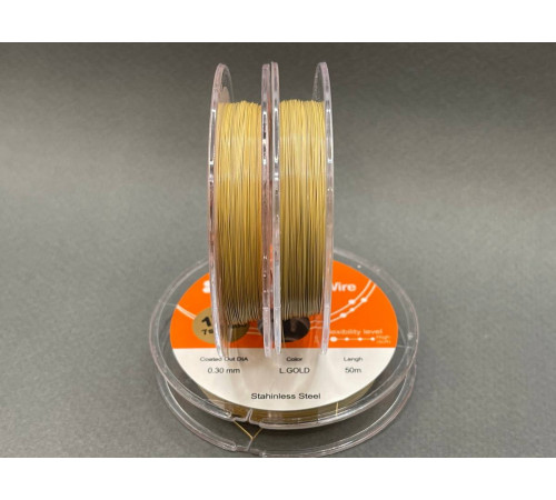 Ювелирный тросик Light Gold 0.3 мм, 1 метр / Корея