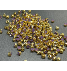Шатоны Amethyst Opal /оправа золото, ss12 (3 мм), 10 шт 