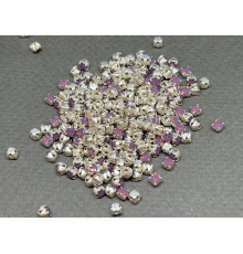 Шатоны Amethyst Opal /оправа серебро, ss12 (3 мм), 10 шт 