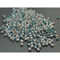 Шатоны Aqua Bohemica /оправа серебро, ss12 (3 мм), 10 шт 