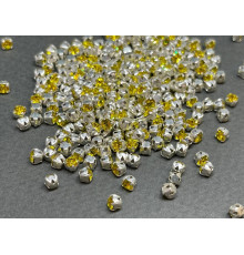 Шатоны Citrine/оправа серебро, ss12 (3 мм), 10 шт 