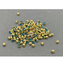 Шатоны Indicolite /оправа золото, ss12 (3 мм), 10 шт 