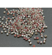 Шатоны Light Rose /оправа серебро, ss12 (3 мм), 10 шт 