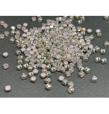 Шатоны Rose Opal /оправа серебро, ss12 (3 мм), 10 шт 