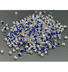 Шатоны Sapphire /оправа серебро, ss12 (3 мм), 10 шт 