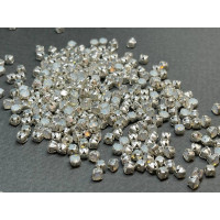 Шатоны White Opal /оправа серебро, ss12 (3 мм), 10 шт 