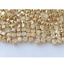 Шатоны Crystal Blond Flare /оправа золото, ss12 (3 мм), 10 шт 