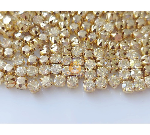 Шатоны Crystal Blond Flare /оправа золото, ss12 (3 мм), 10 шт 