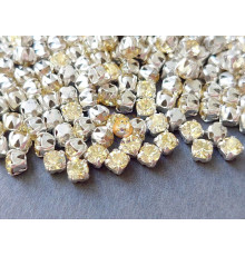 Шатоны Crystal Blond Flare /оправа серебро, ss12 (3 мм), 10 шт 