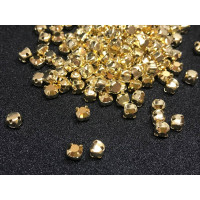 Шатоны Crystal Monte Carlo /оправа золото, ss16 (4 мм), 10 шт 