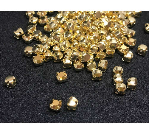 Шатоны Crystal Monte Carlo /оправа золото, ss16 (4 мм), 10 шт 