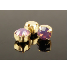 Шатоны Amethyst Opal /оправа золото, ss16 (4 мм), 10 шт 