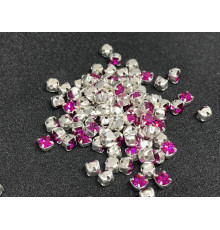 Шатоны Fuchsia /оправа серебро, ss16 (4 мм), 10 шт 
