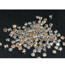 Шатоны Light Peach /оправа серебро, ss16 (4 мм), 10 шт 