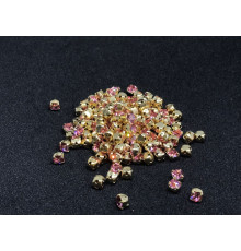 Шатоны Light Rose /оправа золото, ss12 (3 мм), 10 шт 