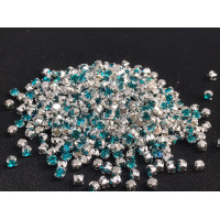 Шатоны Blue Zircon /оправа серебро, ss16 (4 мм), 10 шт 