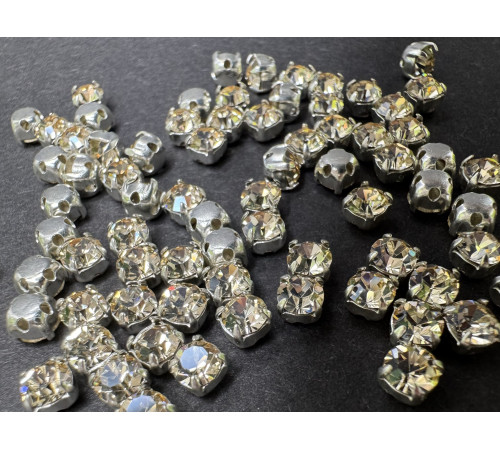 Шатоны Crystal Moon Light /оправа серебро, ss16 (4 мм), 10 шт 
