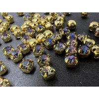 Шатоны Crystal Volcano /оправа золото, ss16 (4 мм), 10 шт 