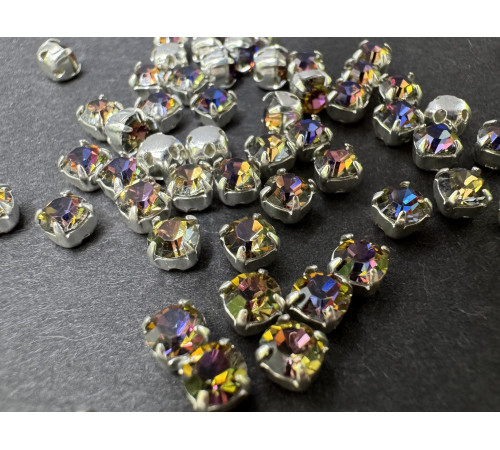 Шатоны Crystal Volcano /оправа серебро, ss16 (4 мм), 10 шт 