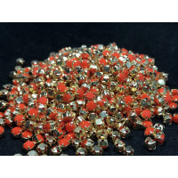 Шатоны Coral /оправа золото, ss16 (4 мм), 10 шт 