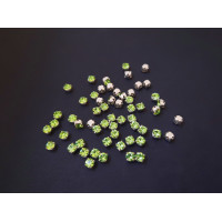 Шатоны Peridot /оправа серебро, ss16 (4 мм), 10 шт 