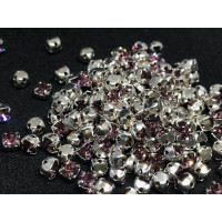 Шатоны Light Amethyst /оправа серебро, ss16 (4 мм), 10 шт 