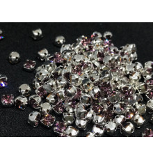 Шатоны Light Amethyst /оправа серебро, ss16 (4 мм), 10 шт 