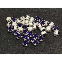 Шатоны Purple Velvet /оправа серебро, ss16 (4 мм), 10 шт 