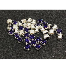 Шатоны Purple Velvet /оправа серебро, ss16 (4 мм), 10 шт 