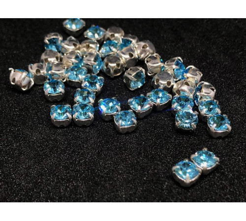 Шатоны Aqua Bohemica /оправа серебро, ss16 (4 мм), 10 шт 