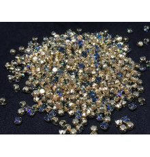Шатоны Crystal Bermuda Blue /оправа золото, ss16 (4 мм), 10 шт 