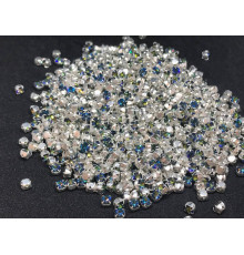 Шатоны Crystal Bermuda Blue /оправа серебро, ss16 (4 мм), 10 шт 