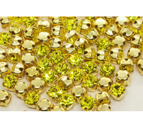 Шатоны Citrine/оправа золото, ss12 (3 мм), 10 шт 